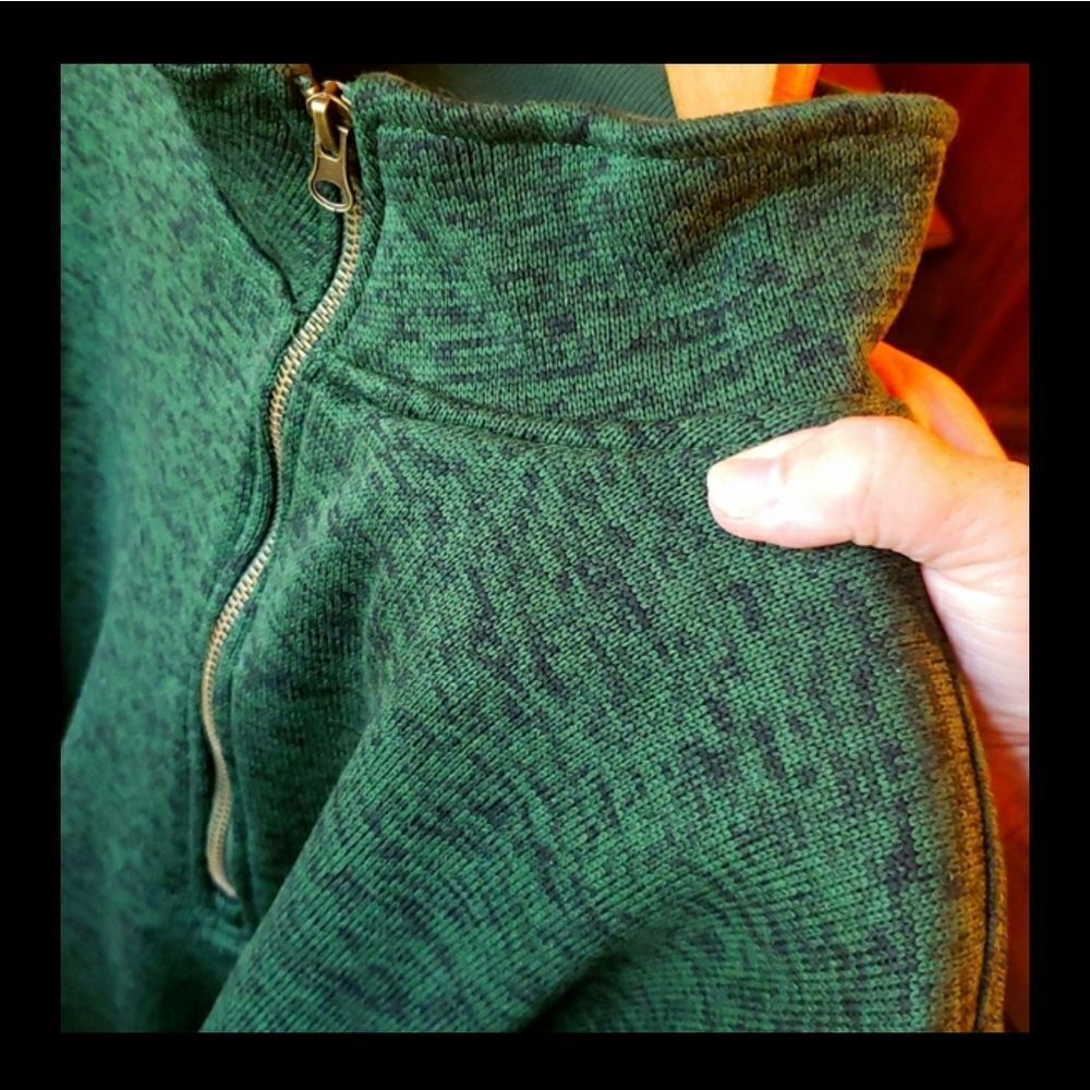 NWT dip Marled Green Pullover Sweater with Front Zip Sz 3X